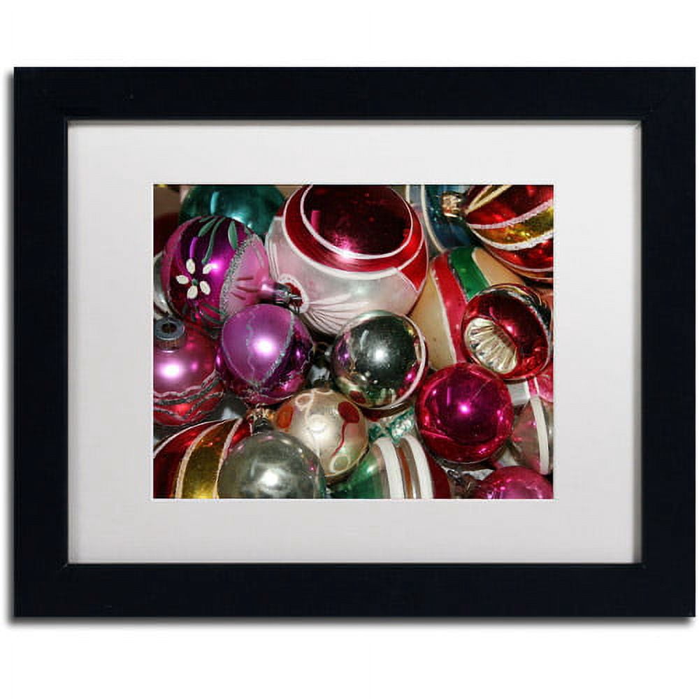 Trademark Fine Art "Vintage Christmas" Canvas Art by Patty Tuggle, White Matte, Black Frame