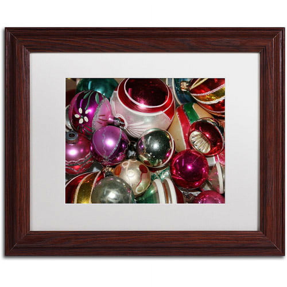 Trademark Fine Art "Vintage Christmas" Canvas Art by Patty Tuggle, White Matte, Wood Frame