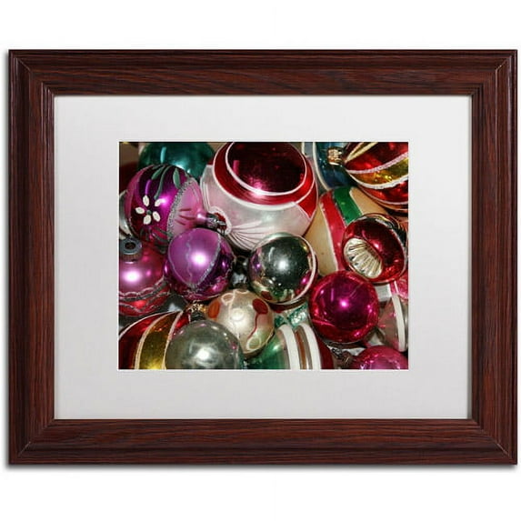 Trademark Fine Art "Vintage Christmas" Canvas Art by Patty Tuggle, White Matte, Wood Frame