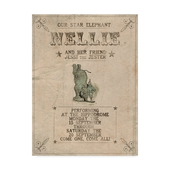 Trademark Fine Art 'Vintage Circus II' Canvas Art by Grace Popp