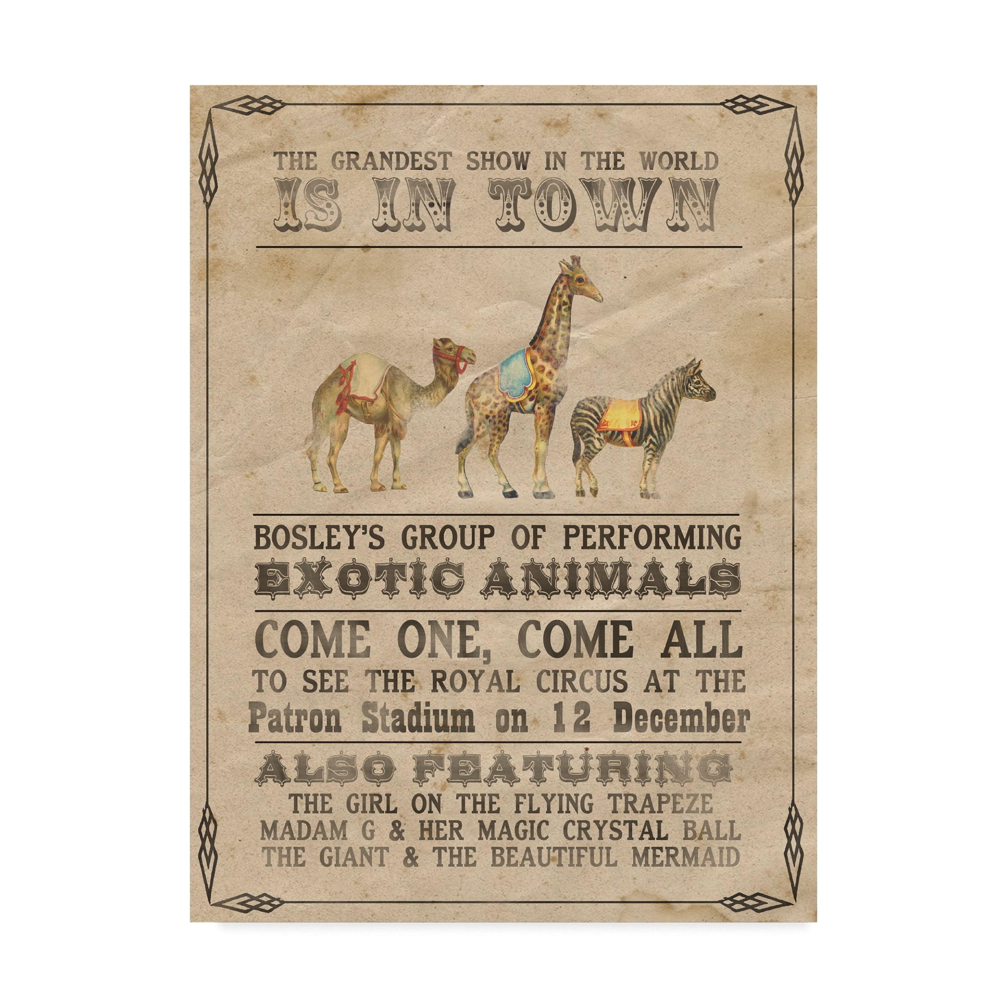 Trademark Fine Art 'Vintage Circus III' Canvas Art by Grace Popp