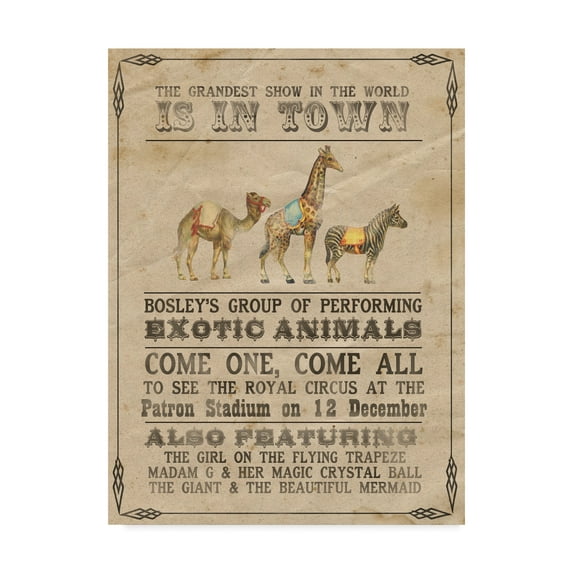 Trademark Fine Art 'Vintage Circus III' Canvas Art by Grace Popp