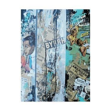 Trademark Fine Art 'Vintage Collage' Canvas Art by David Drioton