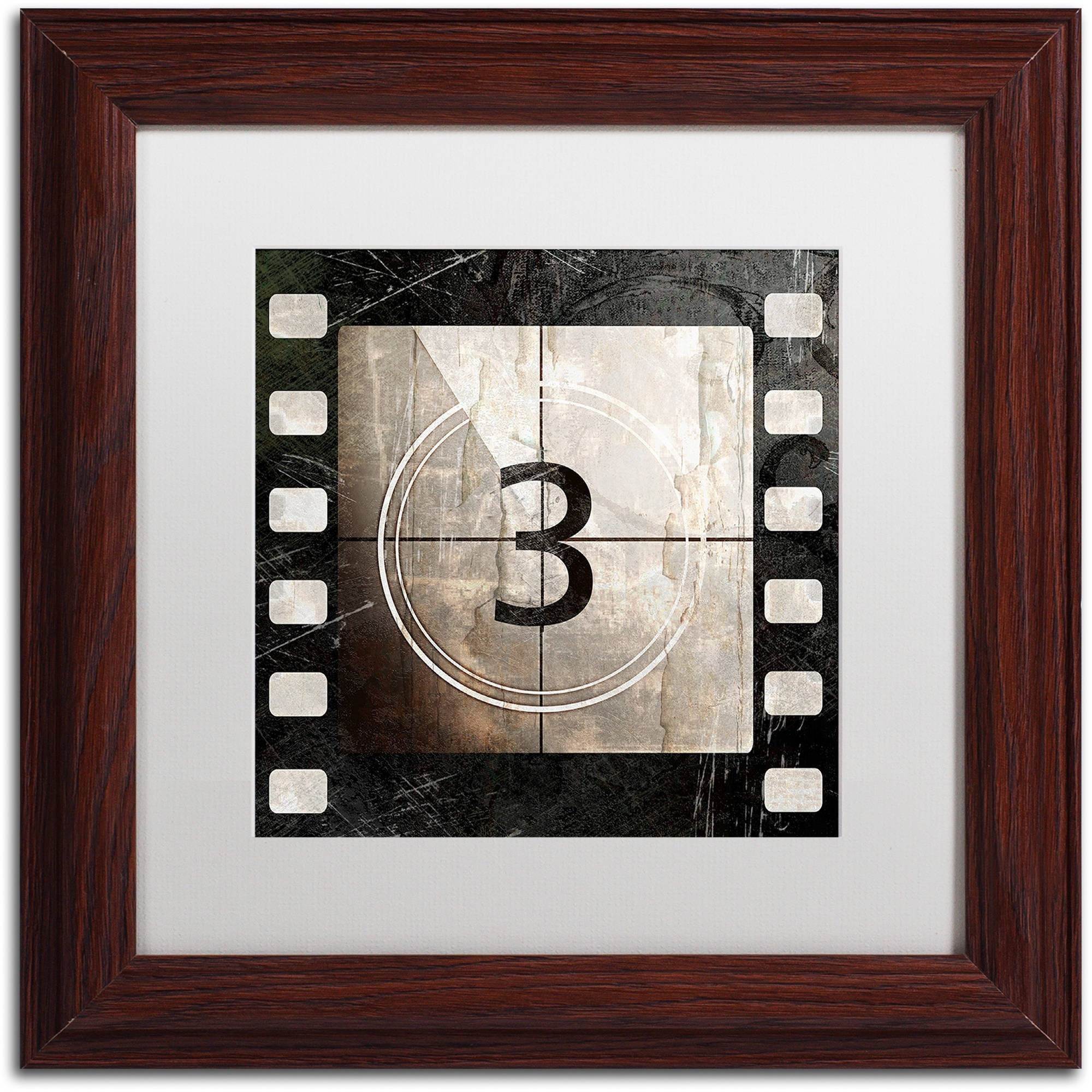 Vintage Countdown III Framed Canvas Art with White Matte