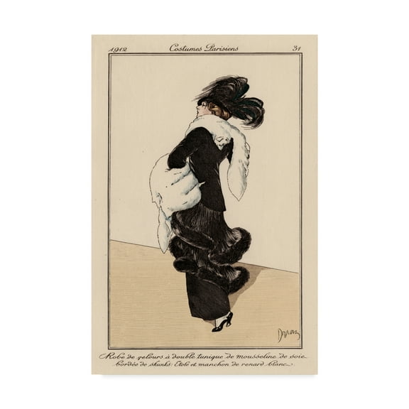 Trademark Fine Art 'Vintage French Fashion I' Canvas Art by Unknown