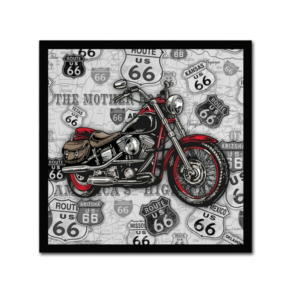 Trademark Fine Art 'Vintage Motorcycles On Route 66 13' Canvas Art by Jean Plout