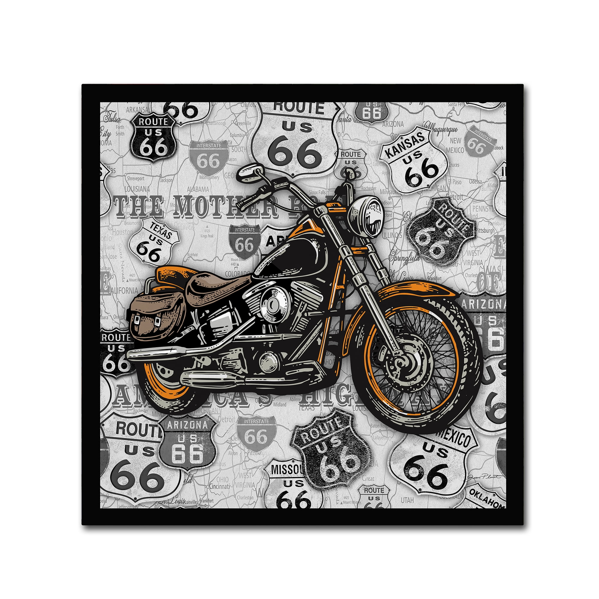 Trademark Fine Art 'Vintage Motorcycles On Route 66 16' Canvas Art by Jean Plout