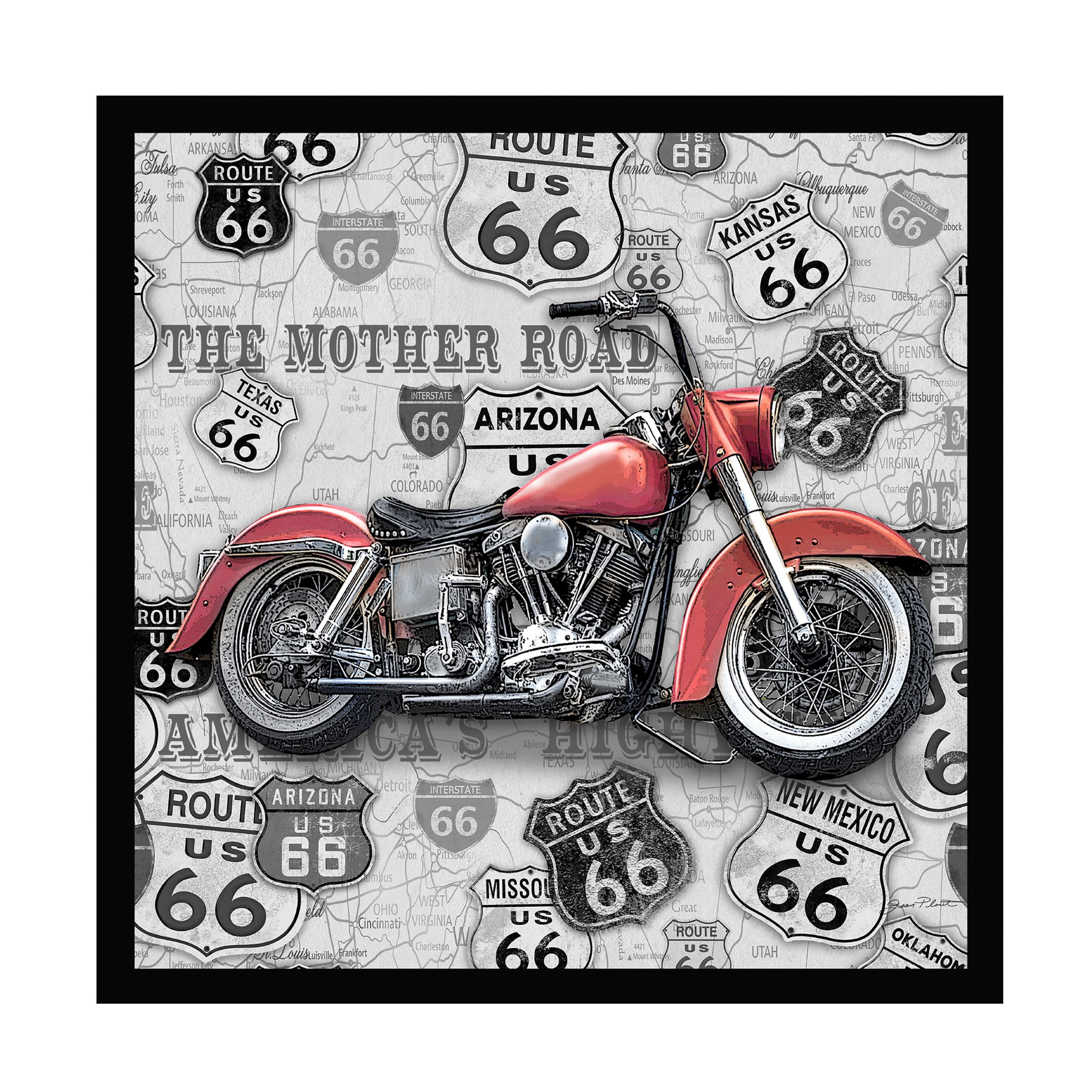 Trademark Fine Art 'Vintage Motorcycles On Route 66 6' Canvas Art by Jean Plout