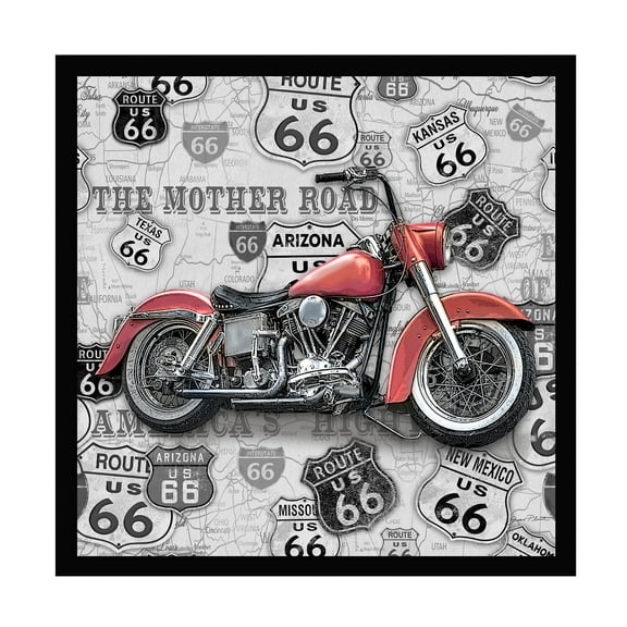 Trademark Fine Art Jean Plout Vintage Motorcycles On Route 66 6 Canvas Wall Art - 35x35