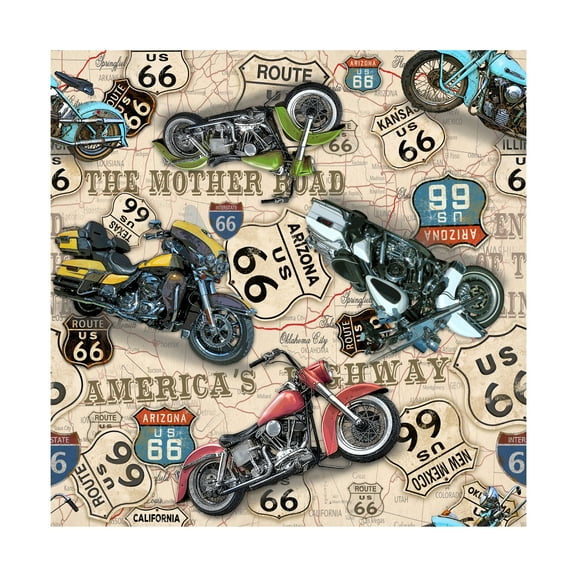 Trademark Fine Art 'Vintage Motorcycles On Route 66 9' Canvas Art by Jean Plout