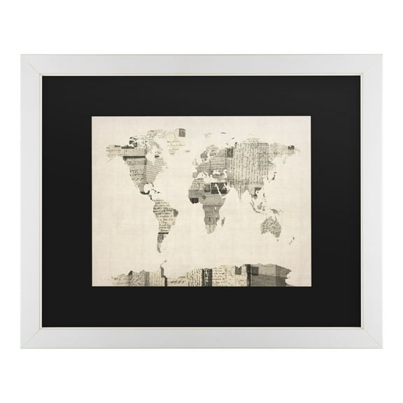 Trademark Fine Art 'Vintage Postcards World Map' Canvas Art by Michael Tompsett