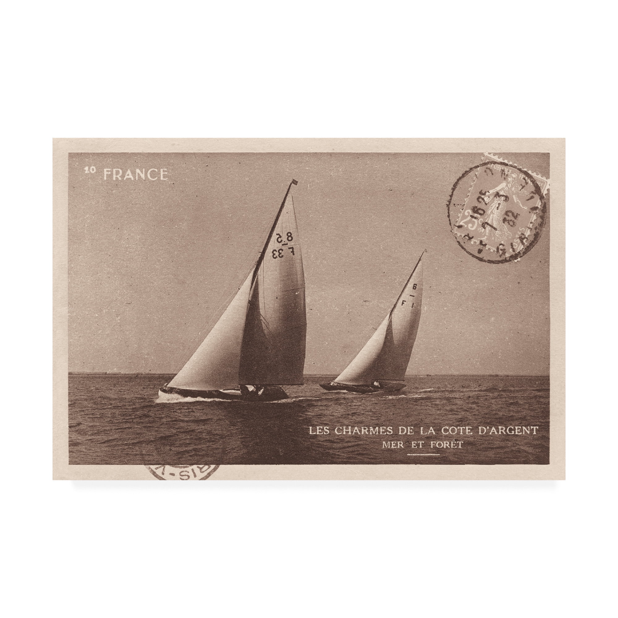 Sepia Vintage Sailing Canvas Art Print, 30 x 47 inches