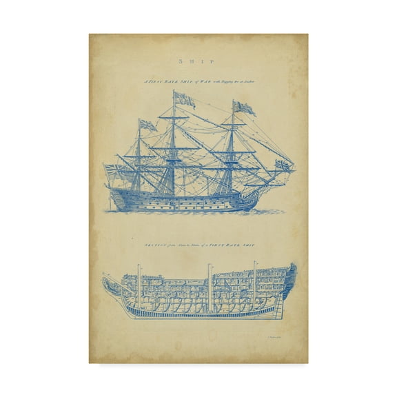 Trademark Fine Art 'Vintage Ship Blueprint' Canvas Art by George Chambers