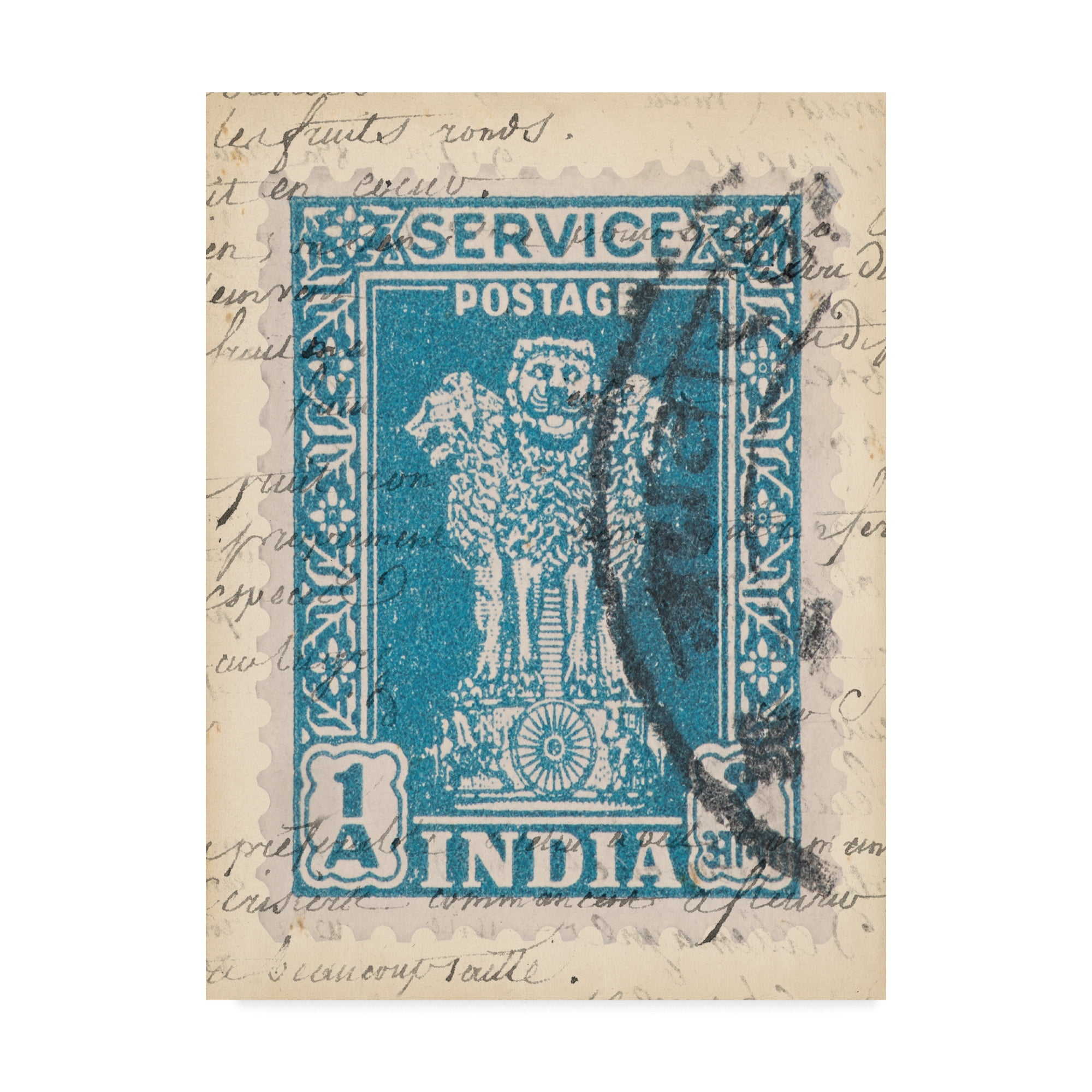 Trademark Fine Art 'Vintage Stamp I' Canvas Art by Vision Studio