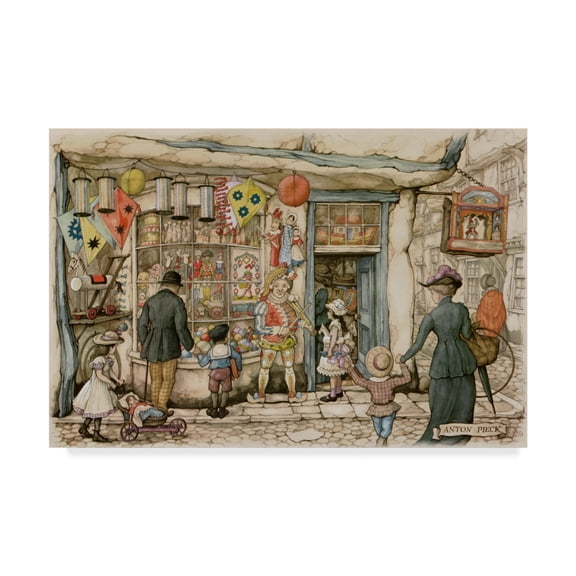 Trademark Fine Art 'Vintage Toy Store' Canvas Art by Anton Pieck