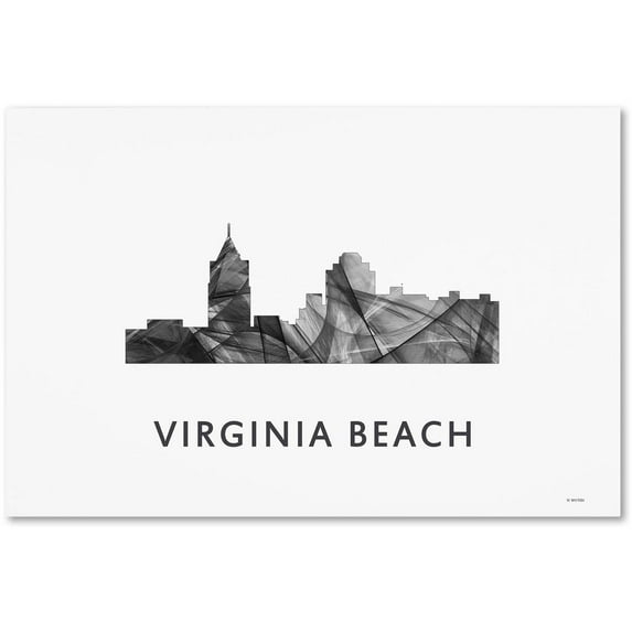 Trademark Fine Art 'Virginia Beach Virginia Skyline WB-BW' Canvas Art by Marlene Watson