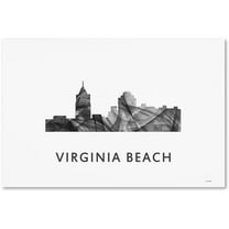 Trademark Fine Art 'Virginia Beach Virginia Skyline WB-BW' Canvas Art by Marlene Watson