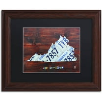 Trademark Fine Art 'Virginia License Plate Map' Canvas Art by Design Turnpike, Black Matte, Wood Frame