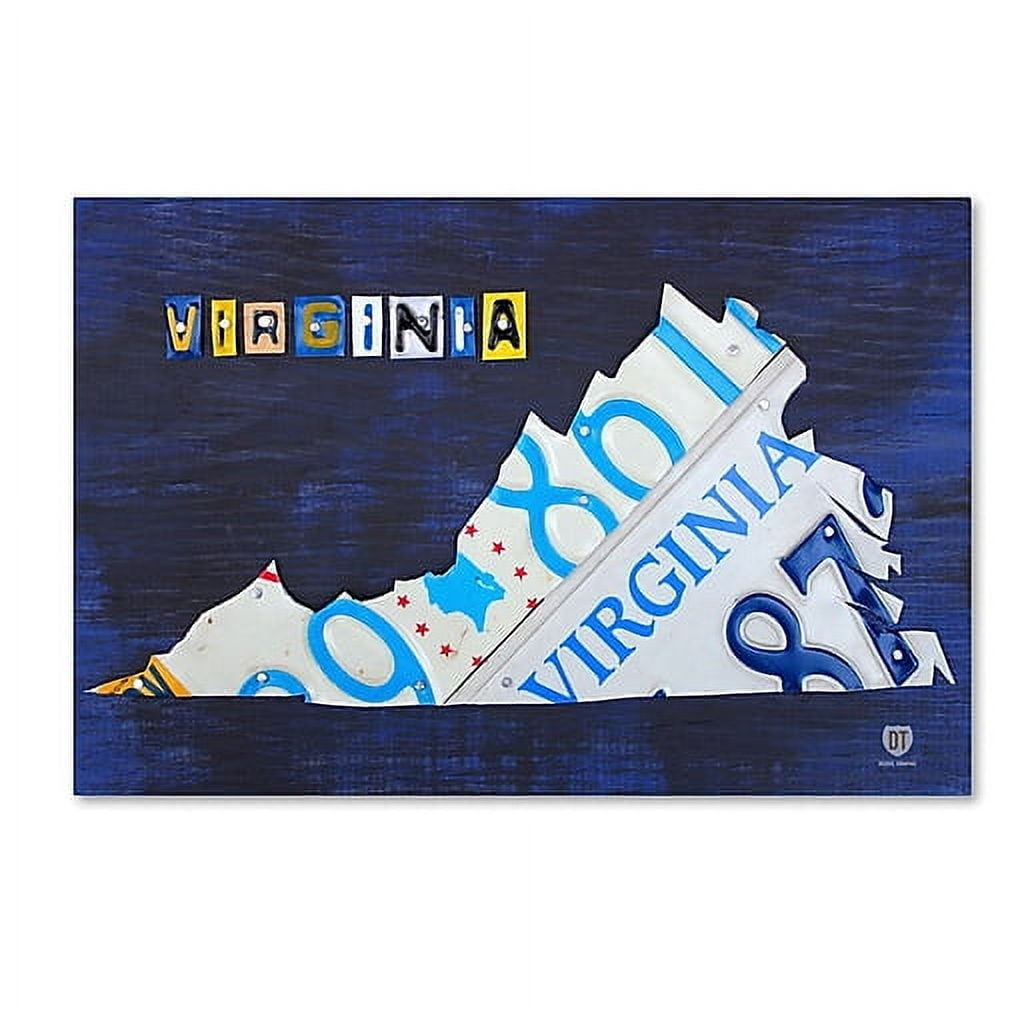 Trademark Fine Art 'Virginia License Plate Map' Canvas Art by Design Turnpike