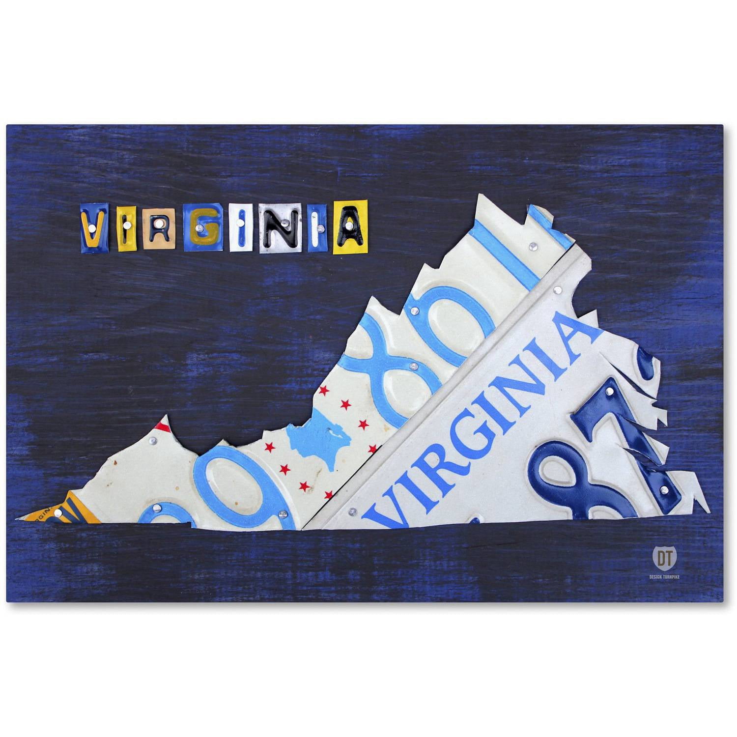 Trademark Fine Art 'Virginia License Plate Map' Canvas Art by Design Turnpike