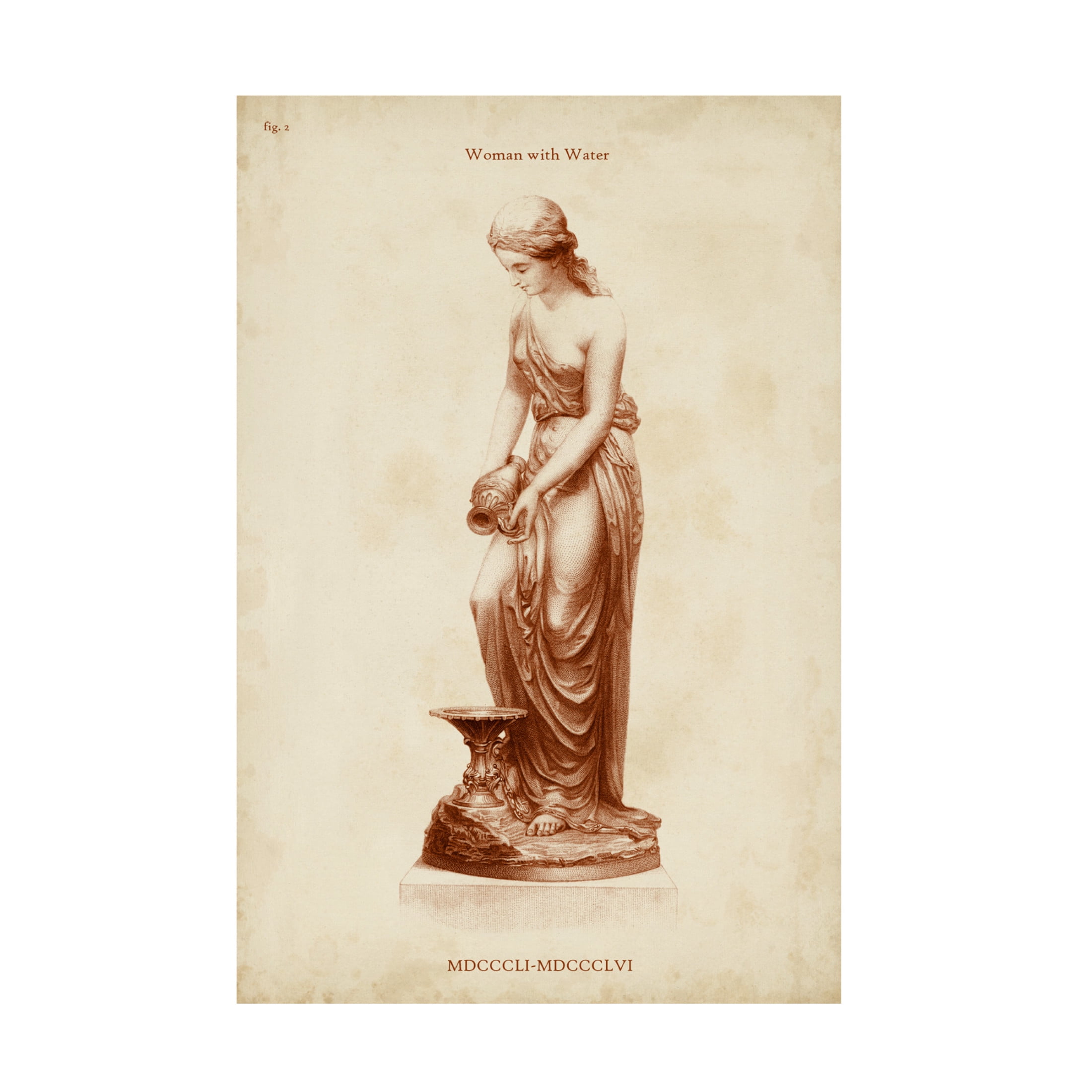 Trademark Fine Art Vision Studio  Sepia Classical Statuary II Canvas Wall Art