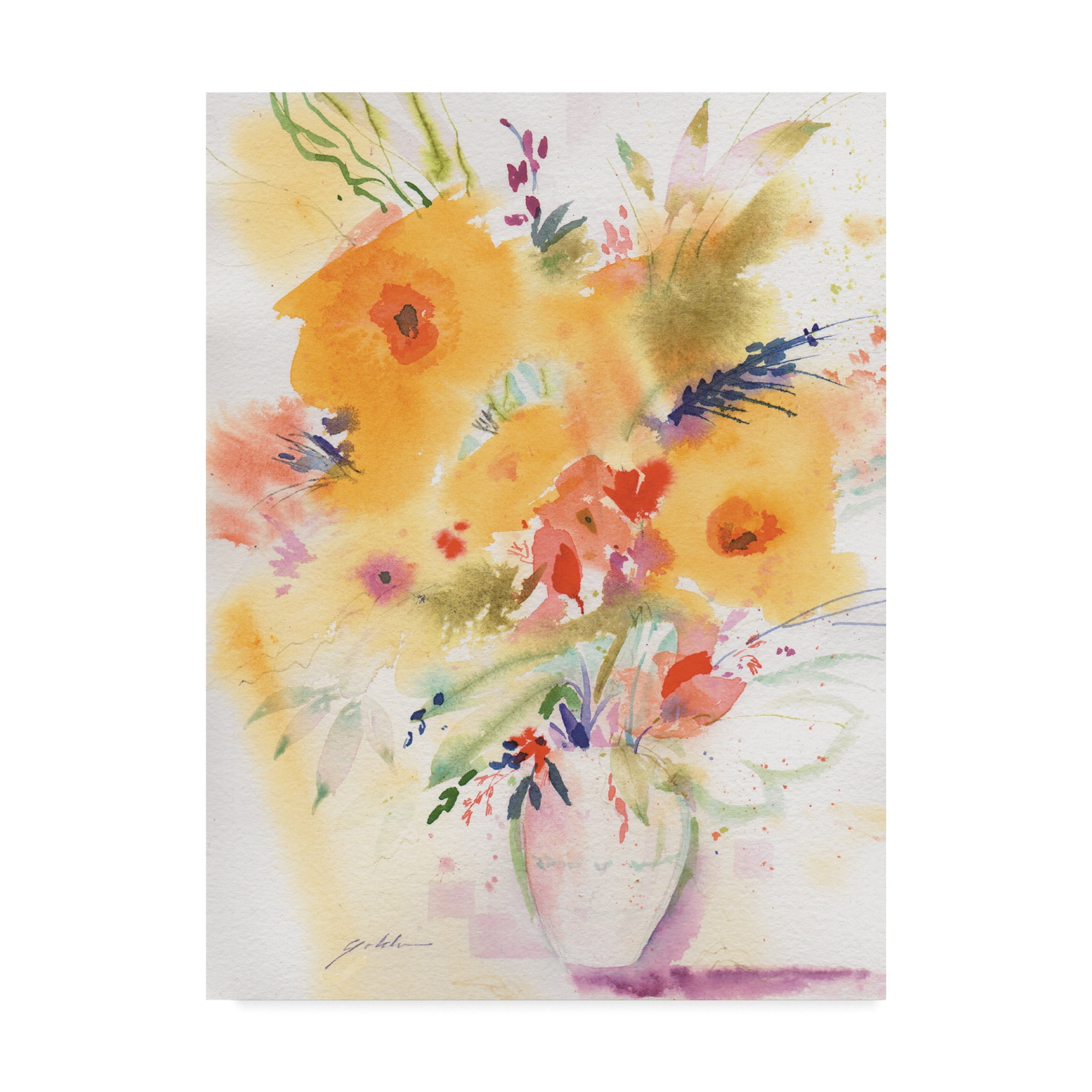 Trademark Fine Art 'Vivid Yellow Bouquet' Canvas Art by Sheila Golden