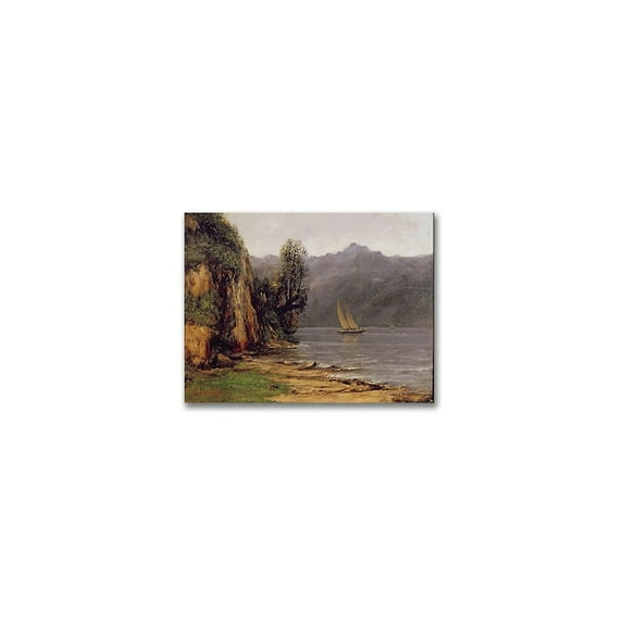 Trademark Fine Art "Vue Du Lac Leman" Canvas Wall Art by Gustave Courbet