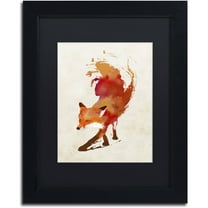 Trademark Fine Art 'Vulpes Vulpes' Canvas Art by Robert Farkas, Black Matte, Black Frame