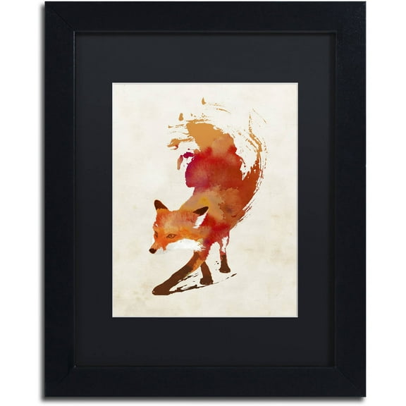 Trademark Fine Art 'Vulpes Vulpes' Canvas Art by Robert Farkas, Black Matte, Black Frame