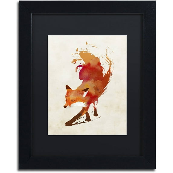 Trademark Fine Art 'Vulpes Vulpes' Canvas Art by Robert Farkas, Black Matte, Black Frame