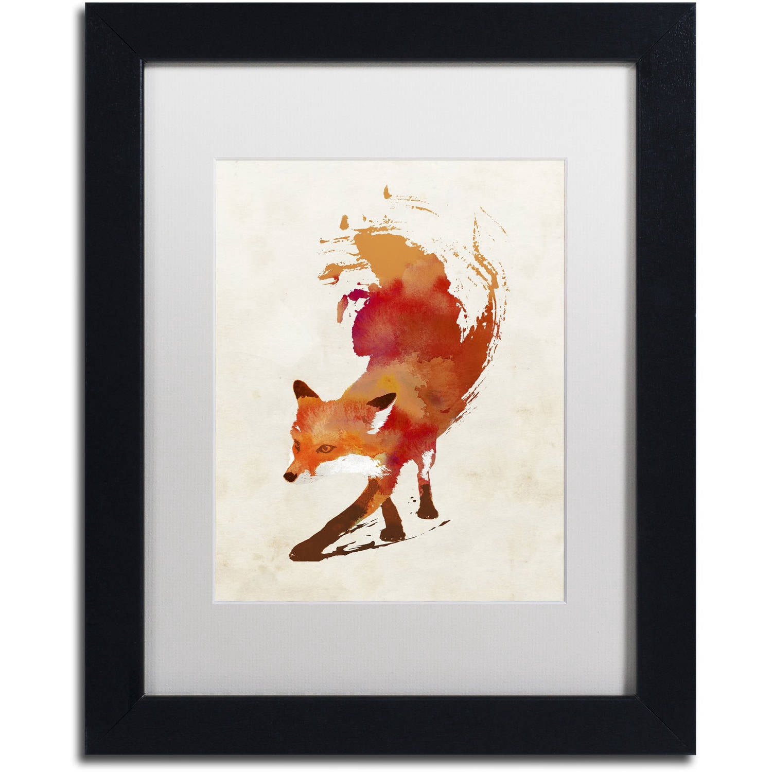 Trademark Fine Art 'Vulpes Vulpes' Canvas Art by Robert Farkas, White Matte, Black Frame