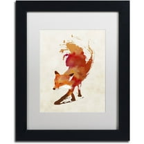 Trademark Fine Art 'Vulpes Vulpes' Canvas Art by Robert Farkas, White Matte, Black Frame