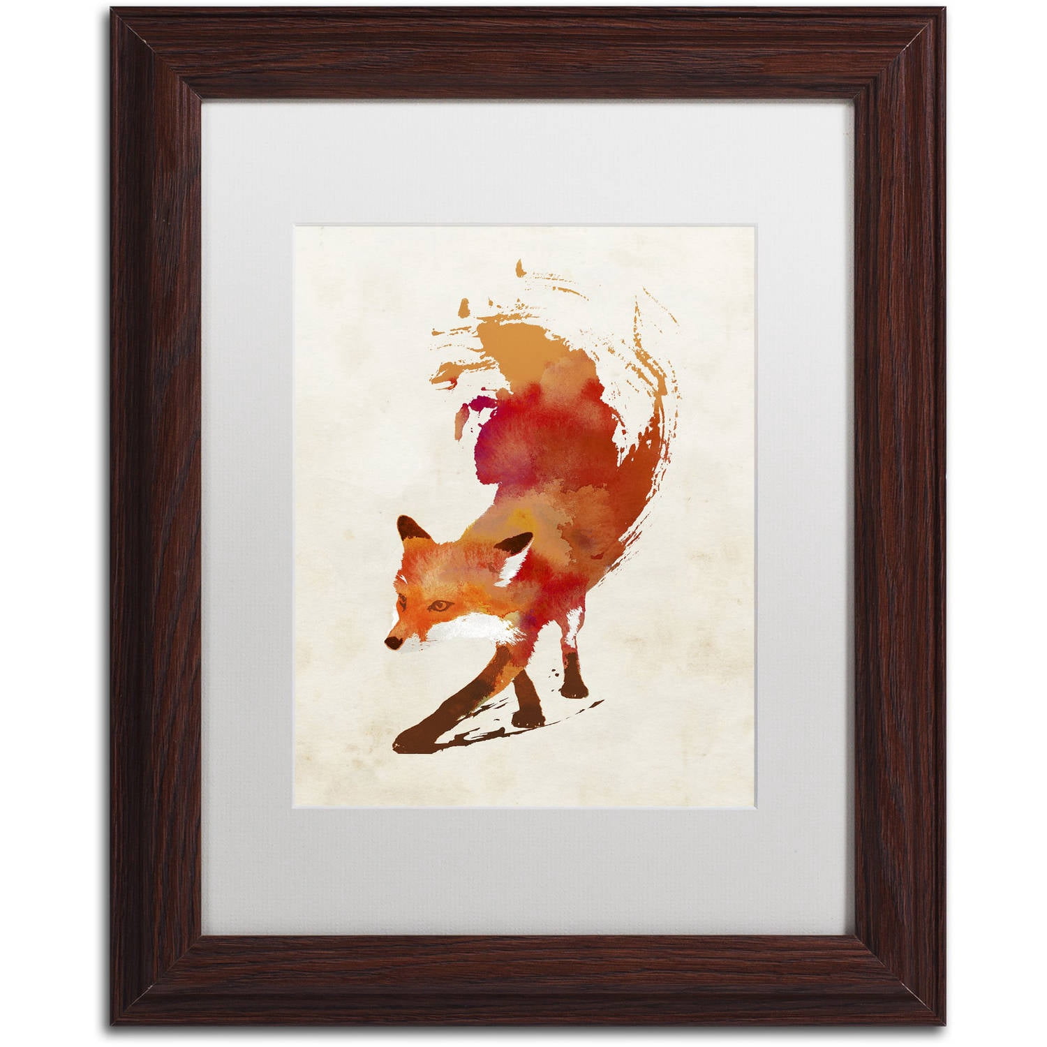 Trademark Fine Art 'Vulpes Vulpes' Canvas Art by Robert Farkas, White Matte, Wood Frame