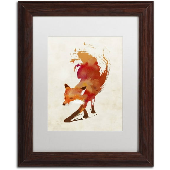 Trademark Fine Art 'Vulpes Vulpes' Canvas Art by Robert Farkas, White Matte, Wood Frame
