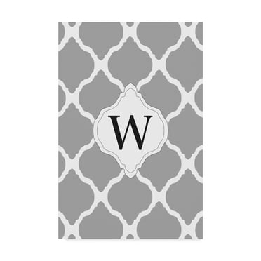 Trademark Fine Art 'W Gray Monogram' Canvas Art by Art Licensing Studio