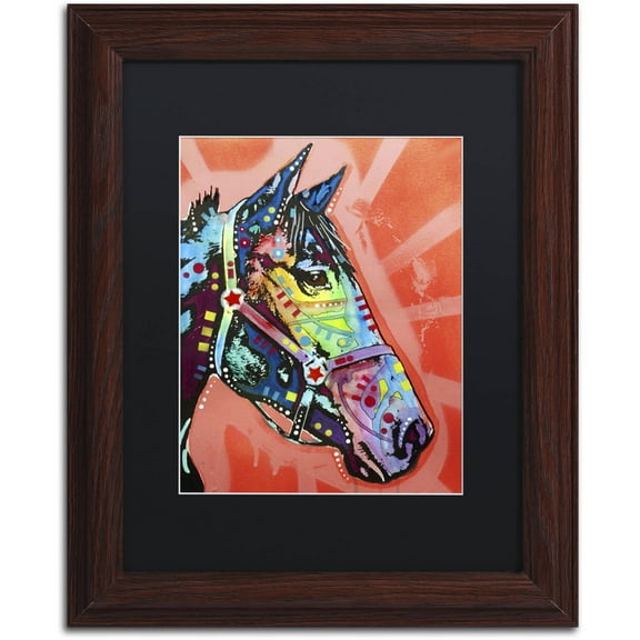 Trademark Fine Art 'WC Horse 3' Canvas Art by Dean Russo, Black Matte, Wood Frame