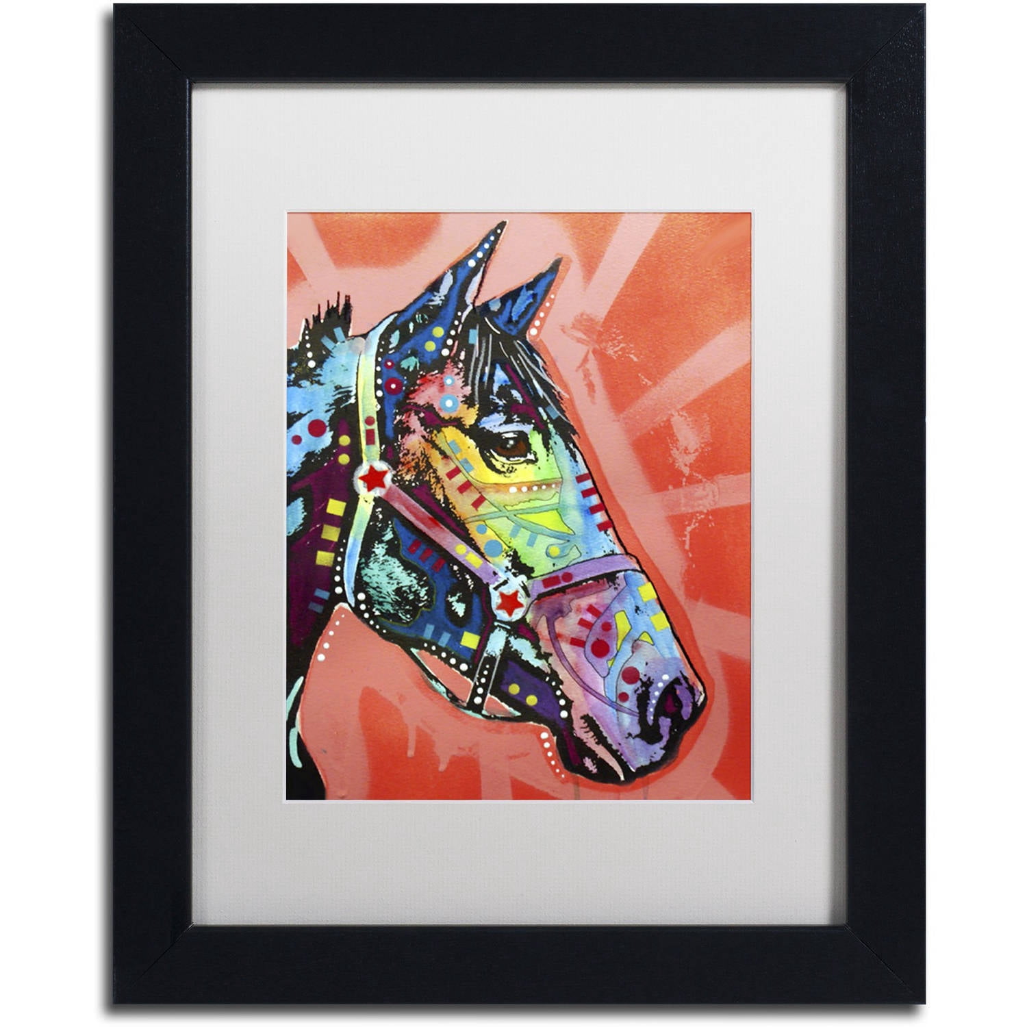 Trademark Fine Art 'WC Horse 3' Canvas Art by Dean Russo, White Matte, Black Frame