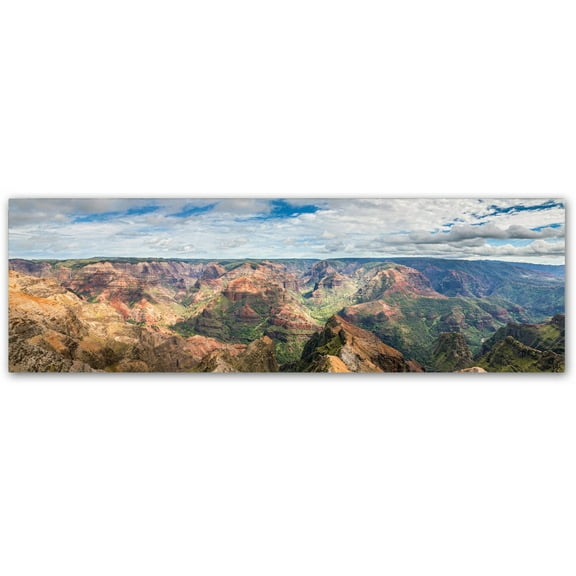 Trademark Fine Art 'Waimea Canyon Panorama' Canvas Art by Pierre Leclerc