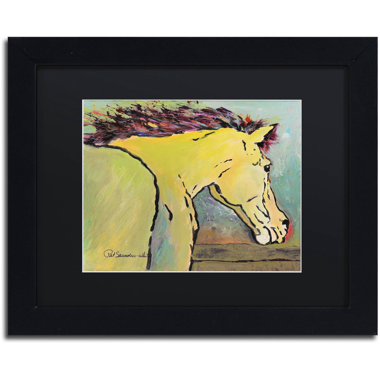 Trademark Fine Art "Waiting for Sunrise" Canvas Art by Pat Saunders-White, Black Matte, Black Frame