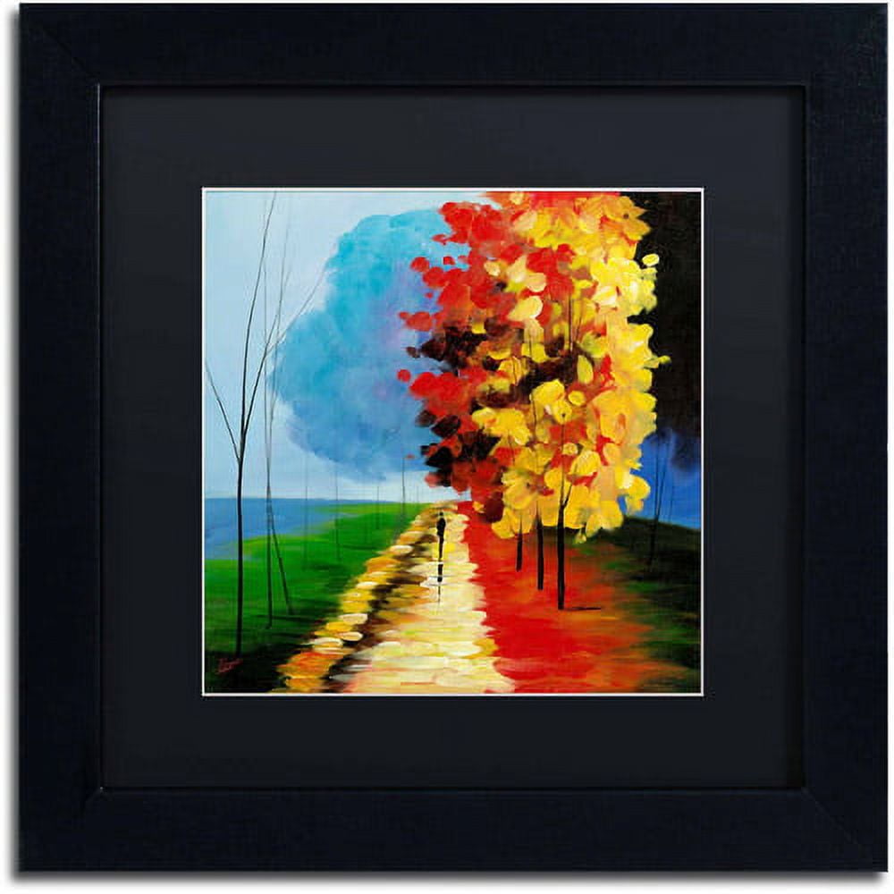 Trademark Fine Art "Walk in the Park" Canvas Art by Ricardo Tapia, Black Matte, Black Frame