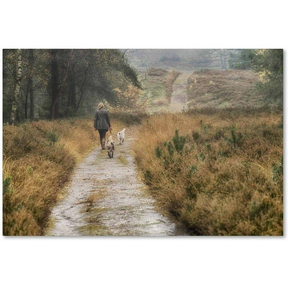 Trademark Fine Art Cora Niele Walking the Dogs Canvas Wall Art - 22x32