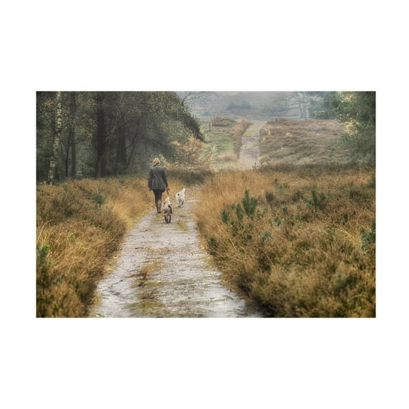 Trademark Fine Art Cora Niele Walking the Dogs Canvas Wall Art - 16x24