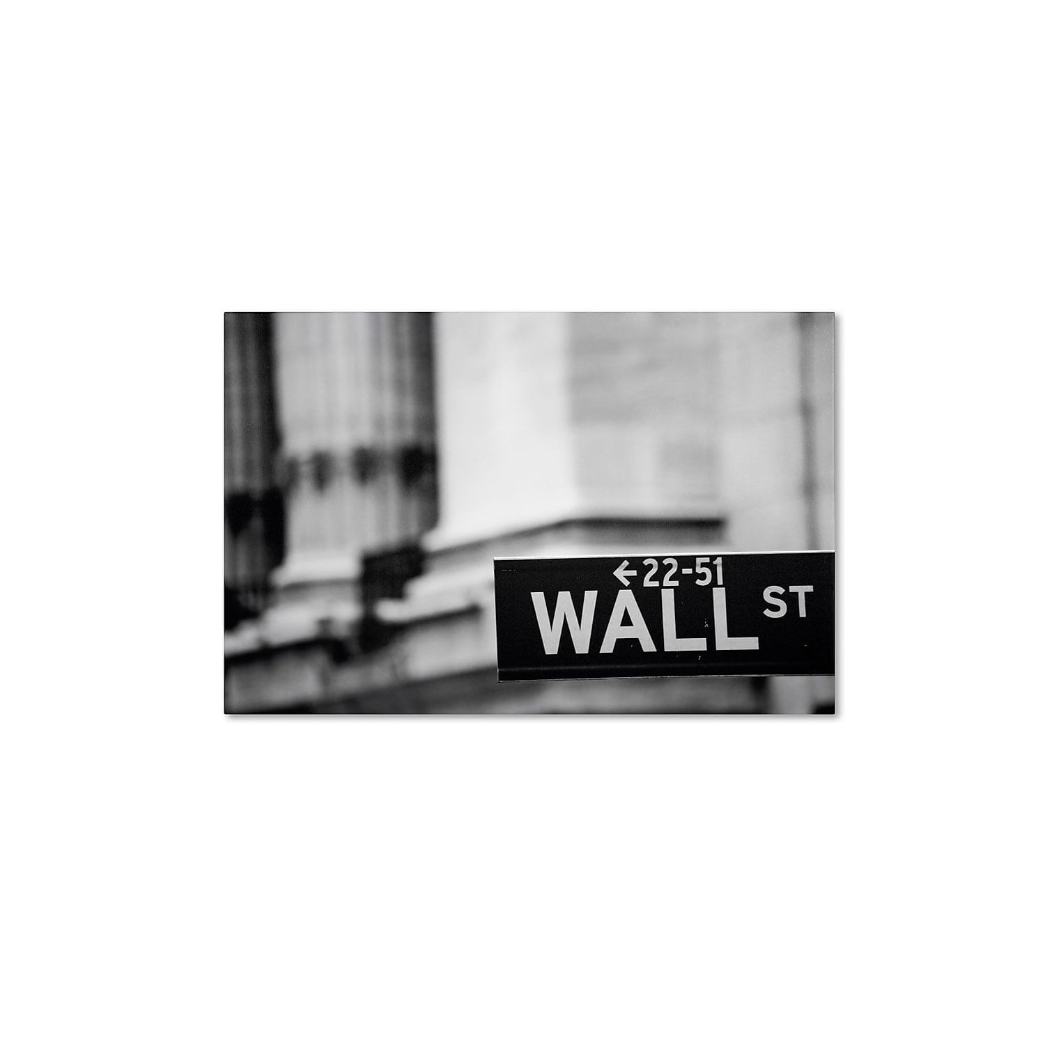 Black and White Wall Street Canvas Print, 16" x 24"