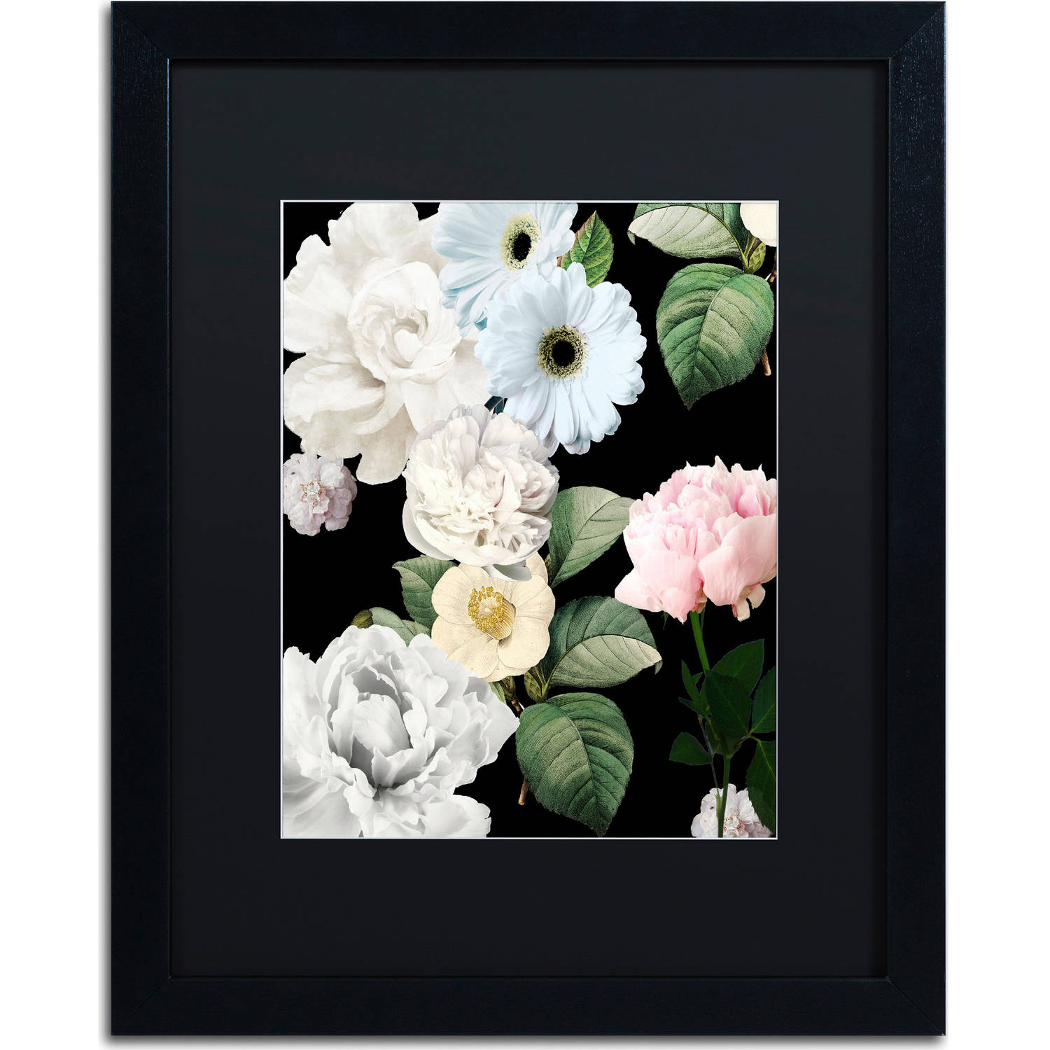 Trademark Fine Art "Wallflowers" Canvas Art by Color Bakery, Black Matte, Black Frame