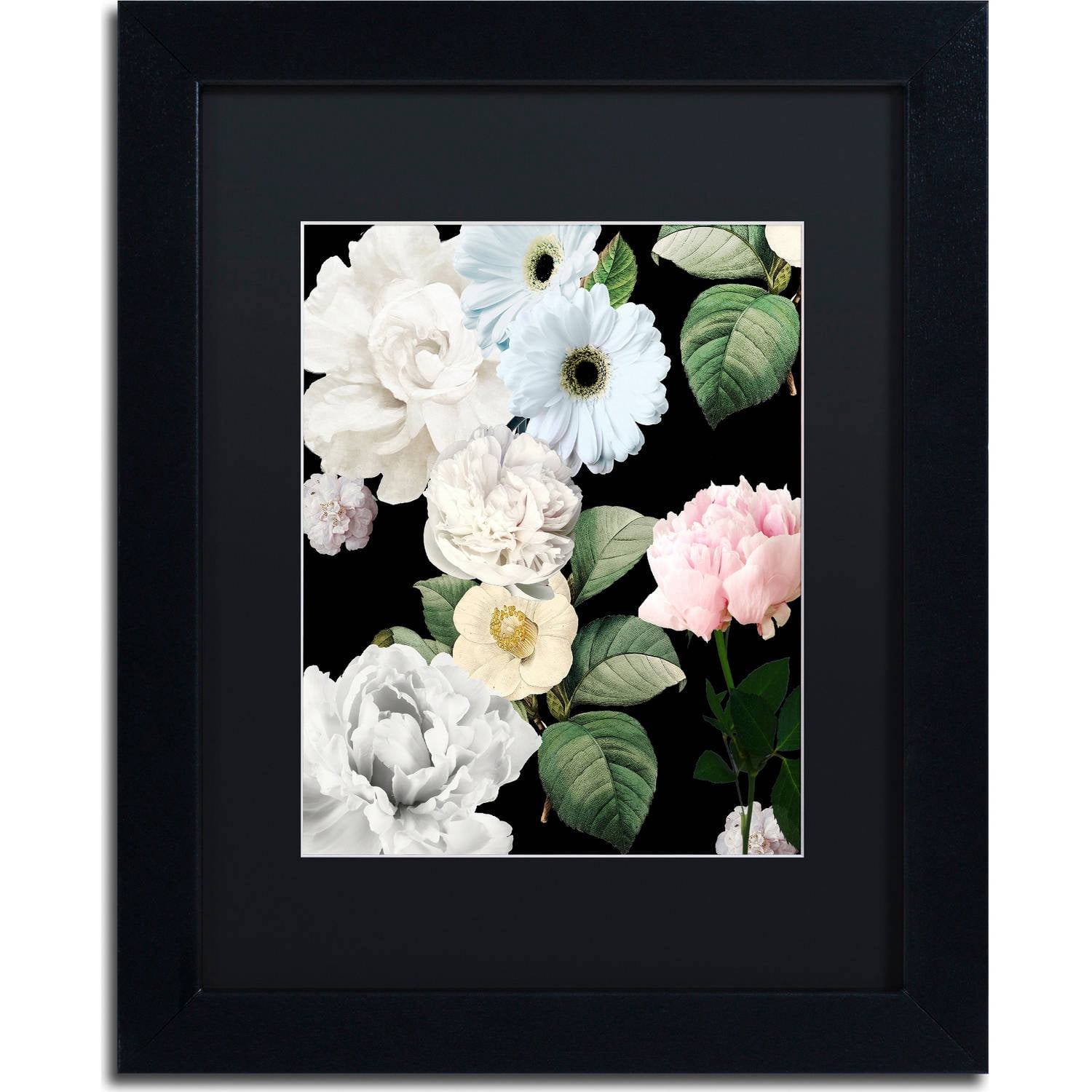 Trademark Fine Art "Wallflowers" Canvas Art by Color Bakery, Black Matte, Black Frame