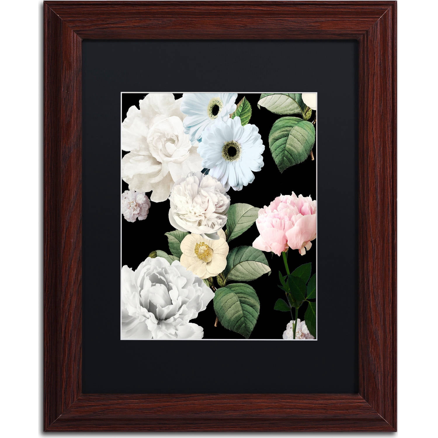 Trademark Fine Art "Wallflowers" Canvas Art by Color Bakery, Black Matte, Wood Frame