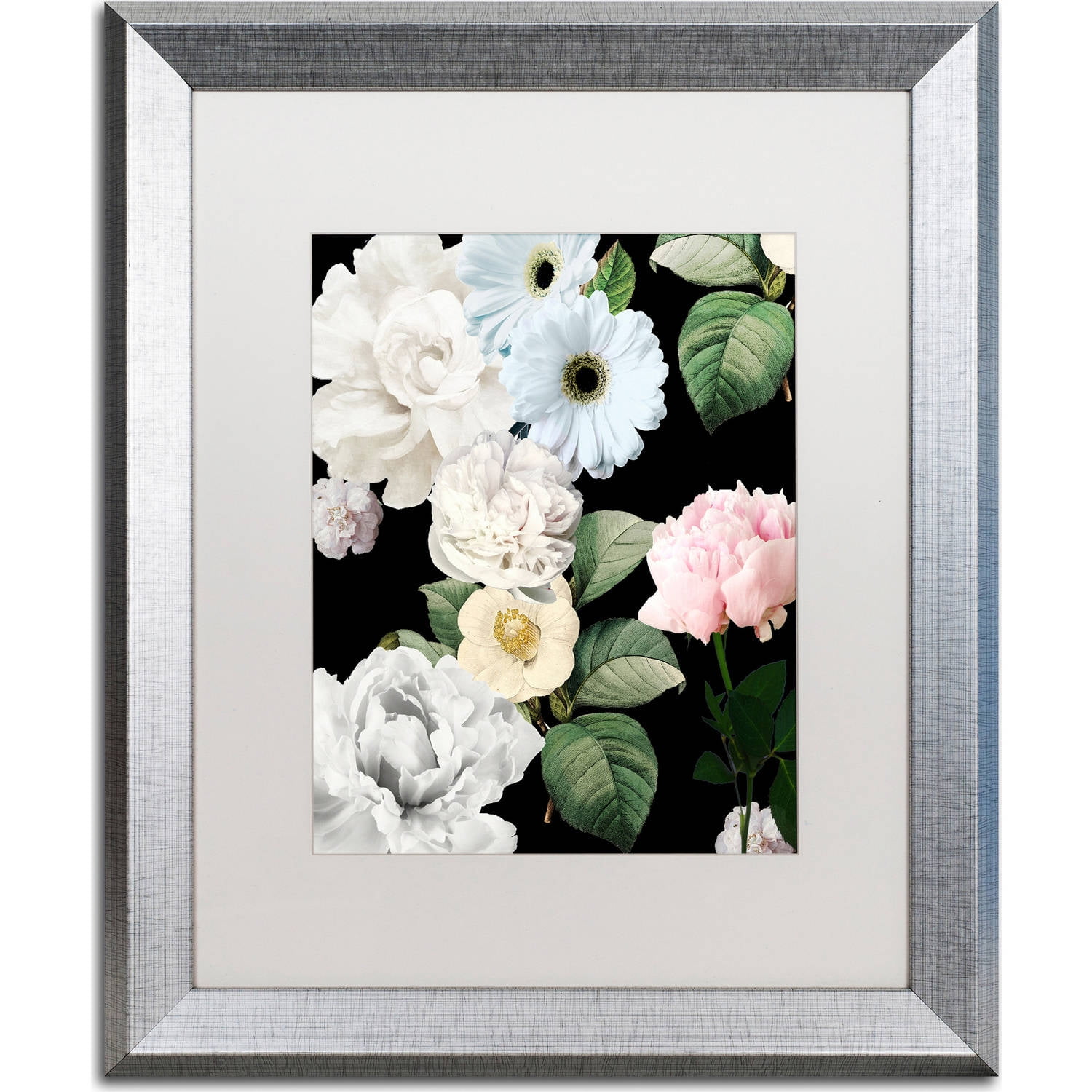 Trademark Fine Art "Wallflowers" Canvas Art by Color Bakery, White Matte, Silver Frame