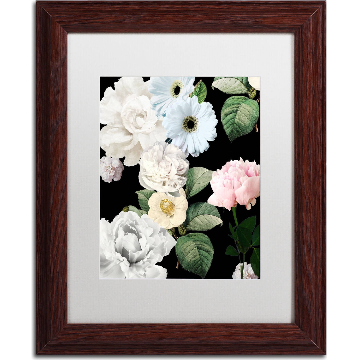 Trademark Fine Art "Wallflowers" Canvas Art by Color Bakery, White Matte, Wood Frame