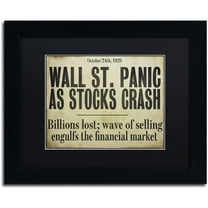 Trademark Fine Art "Wallstreet" Canvas Art by Color Bakery Black Matte, Black Frame