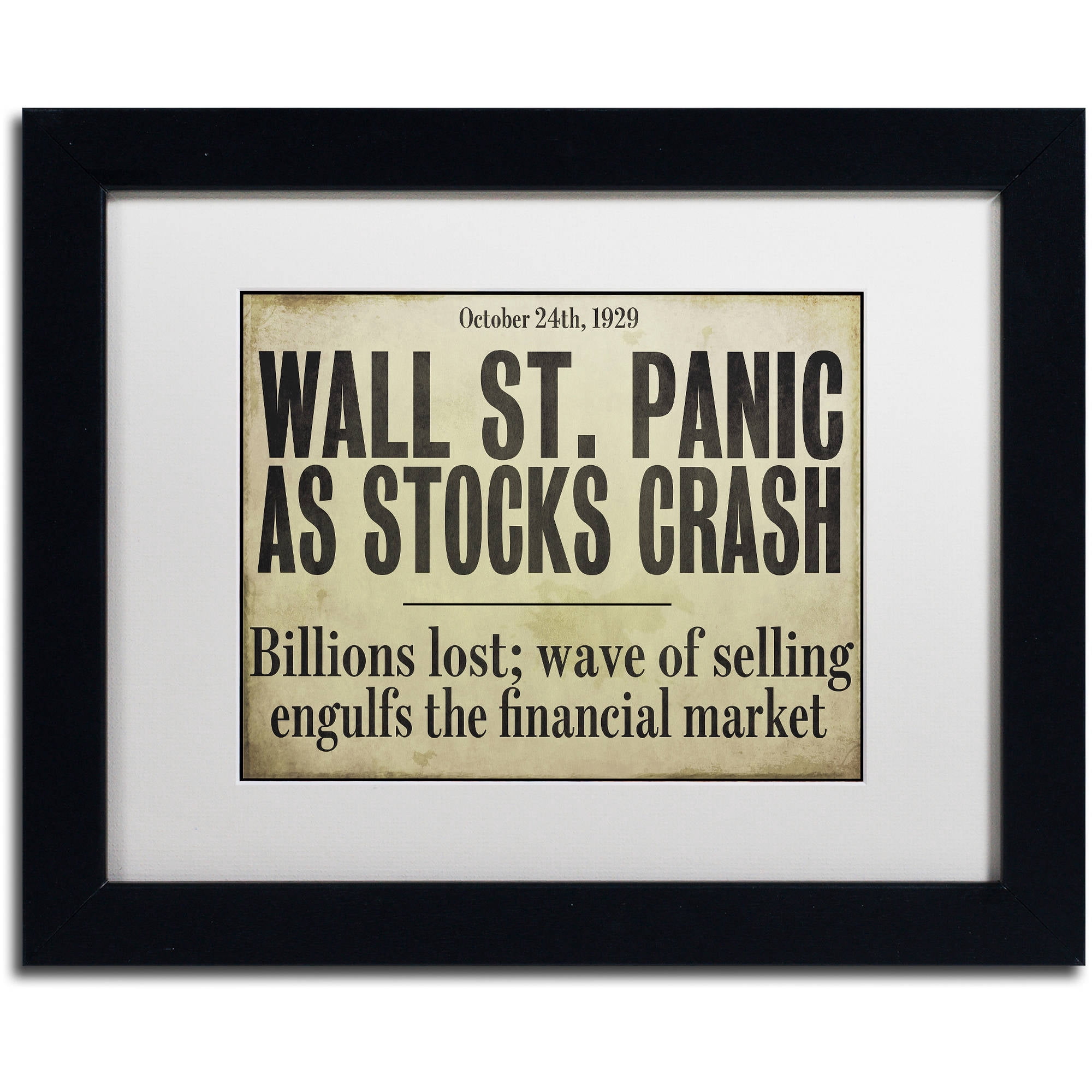 Trademark Fine Art "Wallstreet" Canvas Art by Color Bakery White Matte, Black Frame